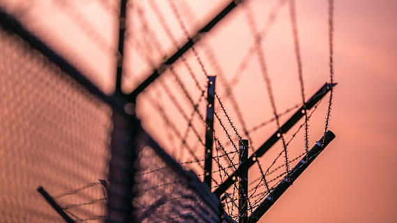 fence, barbed, barbed wire, closing, city, metal mesh, security HD wallpaper
