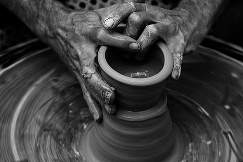 nails, hands, wrist, clay, pot, moulding, art, product, human hand HD wallpaper