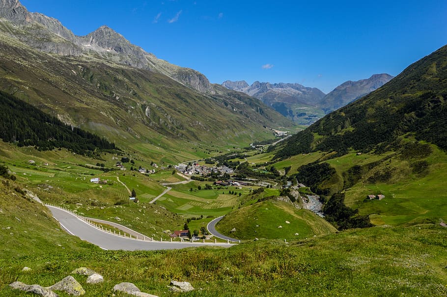 gotthard, gotthard pass, alpine, landscape, switzerland, mountains HD wallpaper