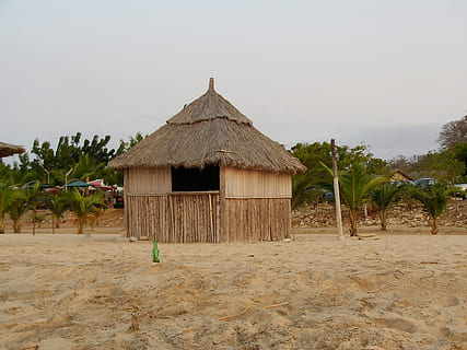 Angola, Luanda, Beach, hut, tropical Climate, house, vacations HD wallpaper