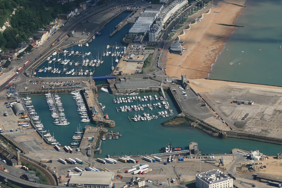 port, dover, aerial view, high angle view, architecture, built structure HD wallpaper