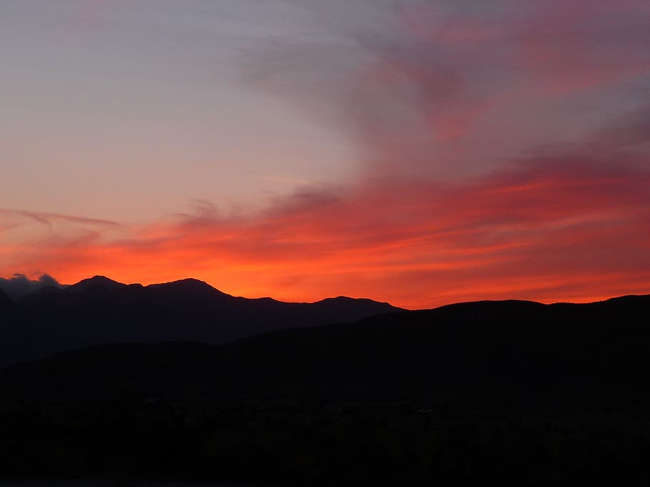 arizona, sunset, red sky, clouds, scenic, landscape, views HD wallpaper