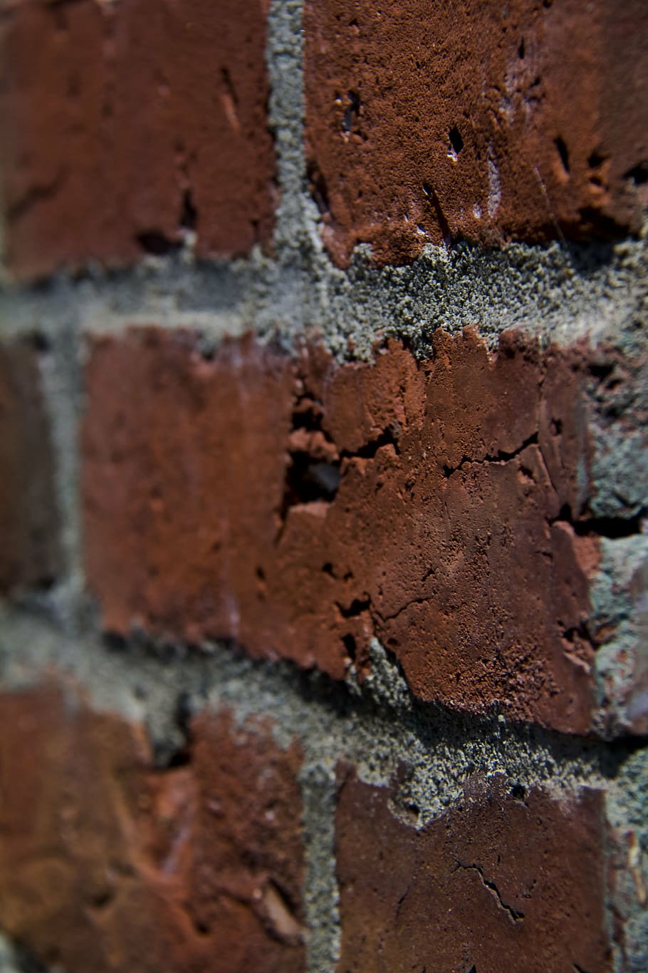 bricks, red, mortar, wall, urban, concrete, surface, block HD wallpaper