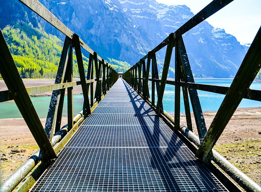 bridge, wood, grid, away, target, web, architecture, railing HD wallpaper