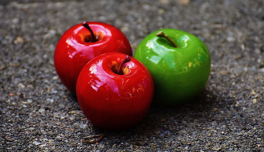 Apple, Red, Green, Fruit, Deco, decoration, red apple, green apple HD wallpaper