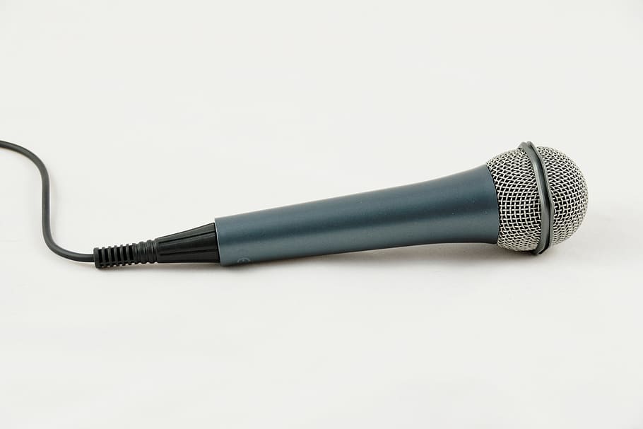 gray corded microphone, music, audio, recording, sound, single object HD wallpaper