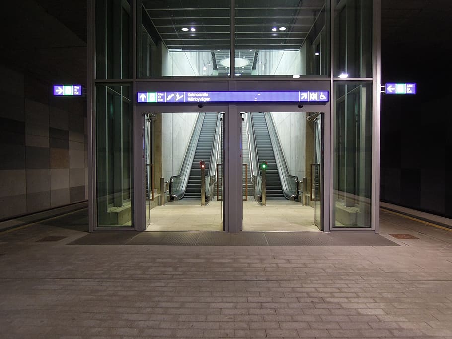 k, station, vantaa, door, the doors of the, the escalator, the train-station HD wallpaper