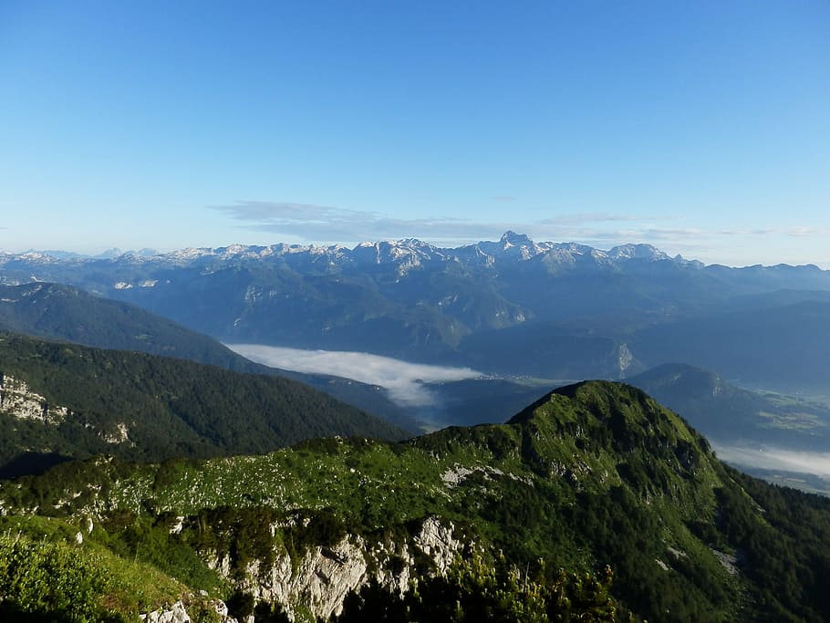 mountain, sky, fog, nature, landscape, outdoors, mountain top HD wallpaper