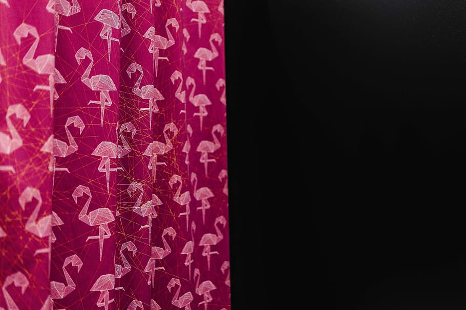 Pink Flamingo Fabric, material, backgrounds, pattern, red, abstract, HD wallpaper