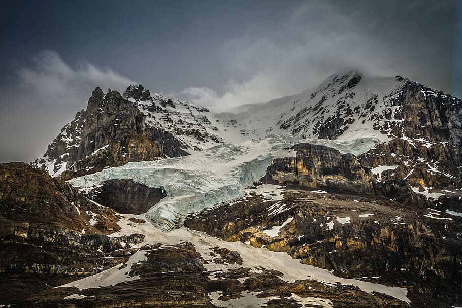 rock formation cover with ice landscape photograph y, glacier HD wallpaper