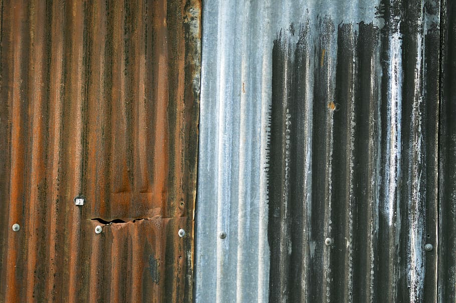 sheet, corrugated, rust, colors, metal, rusty, texture, full frame, HD wallpaper
