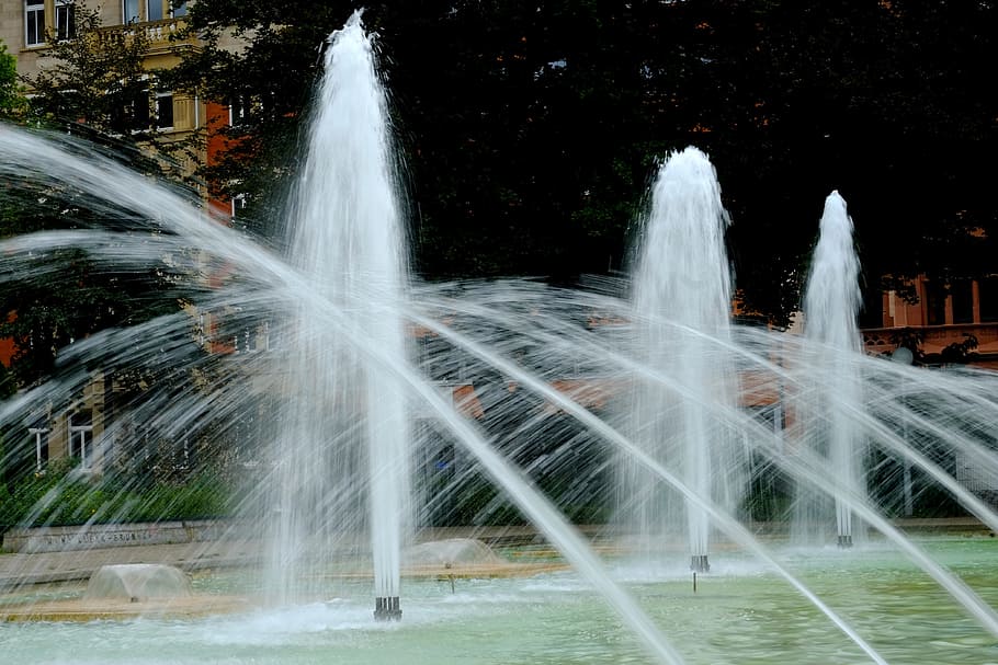 Fountain, Water, Wet, Inject, water games, drip, liquid, foam HD wallpaper