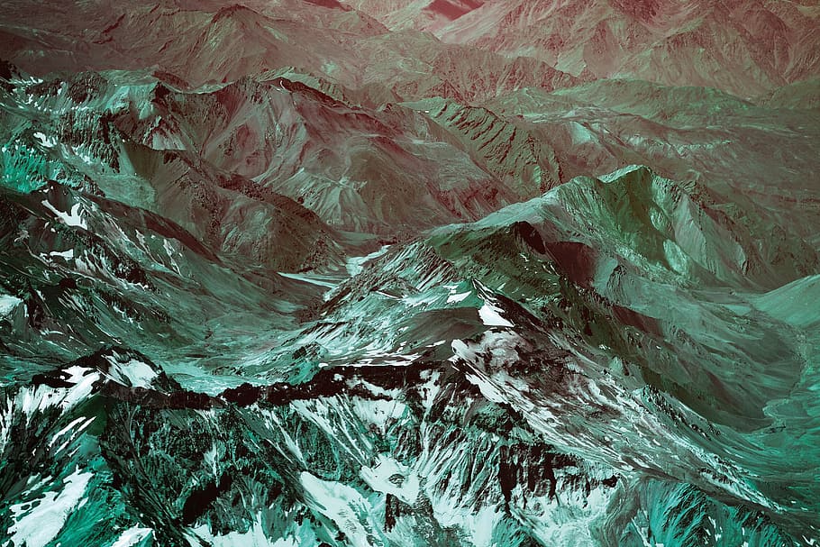 bird's-eye view of mountain, alps mountains photo, mountain range HD wallpaper
