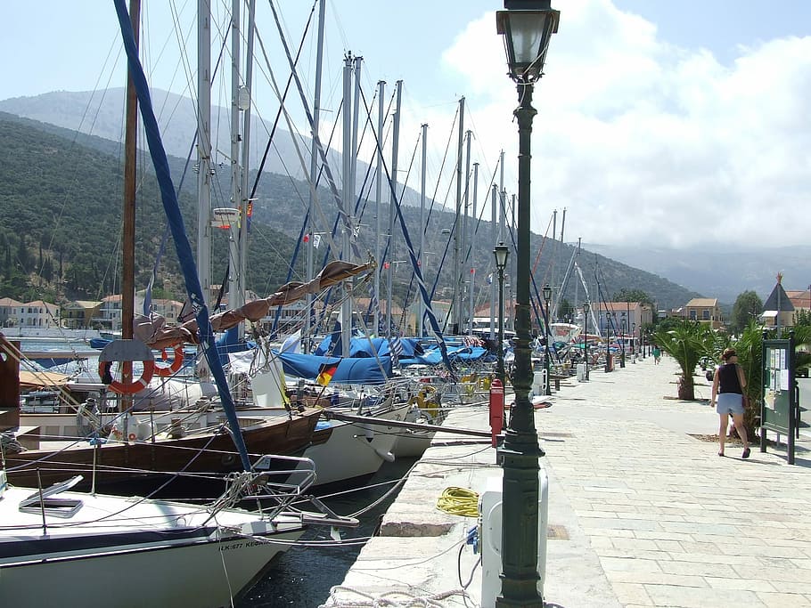 Port, Ships, Water, nautical vessel, harbor, mast, moored, sailboat HD wallpaper