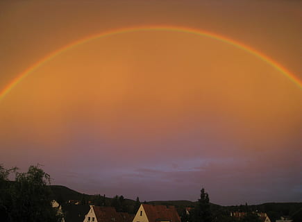 rainbow, sky, skies, reflection, nature, natural spectacle HD wallpaper