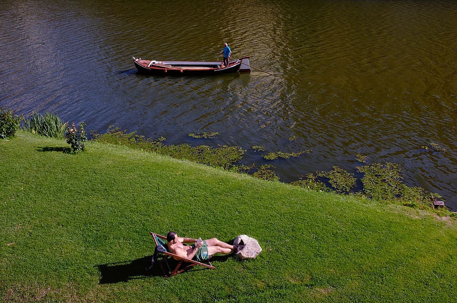 man, tan, vacation, summer, lake, boat, beach, florence, italy HD wallpaper