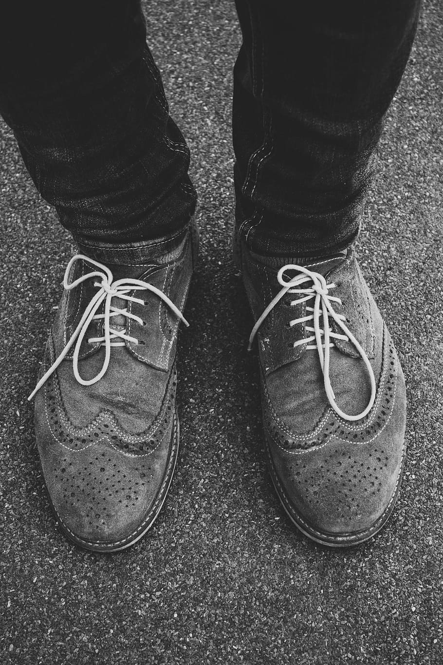 Low Section of Man Wearing Shoes, classic, fashion, feet, footwear