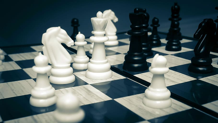 close-up photography of chess pieces on board, Chess, Strategy, HD wallpaper