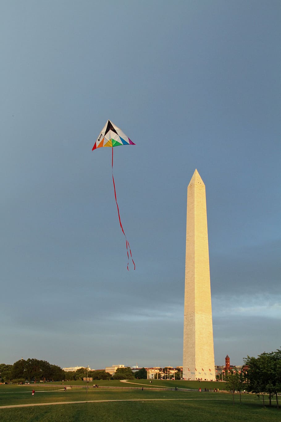 memorial, kite, sunset, monument, landmark, washington dc, sky HD wallpaper