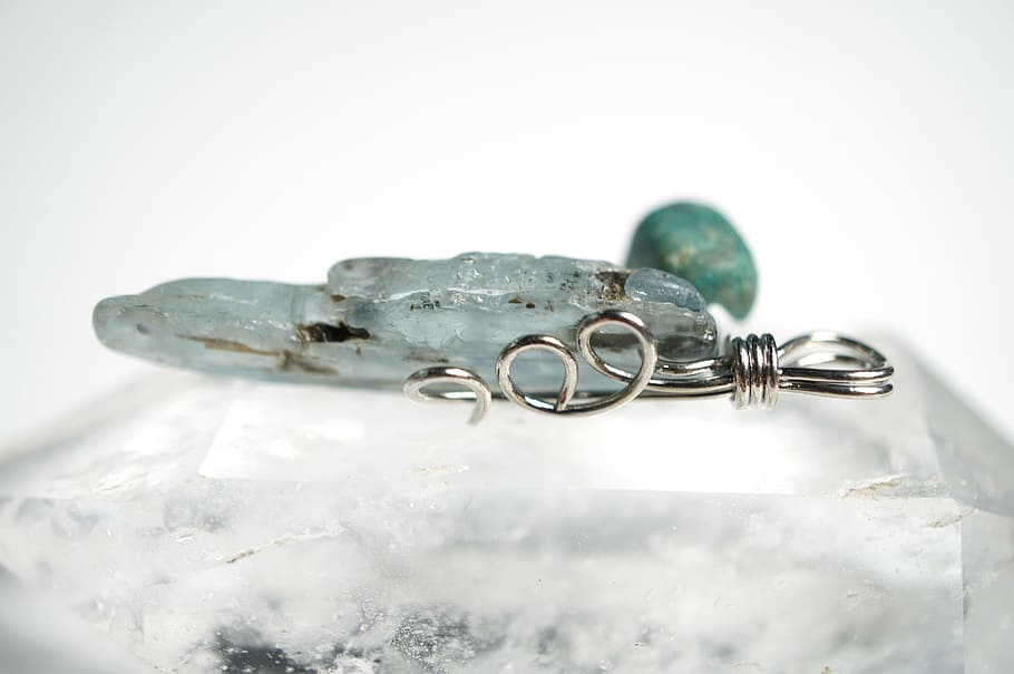 Kyanite, Point, Pendant, Wire, Wrap, gemstone, amulet, talisman HD wallpaper