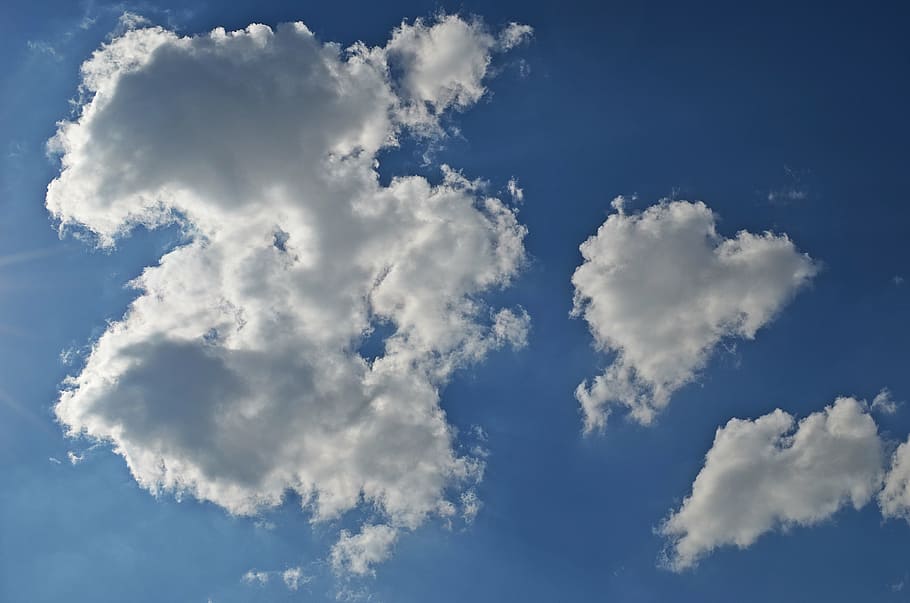 sky, clouds, blue sky, nature, view, the sun, the height of the HD wallpaper