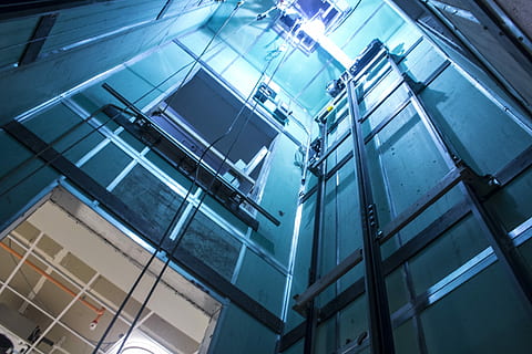 low-angle photography of elevator, Elevator, Shaft, Construction HD wallpaper