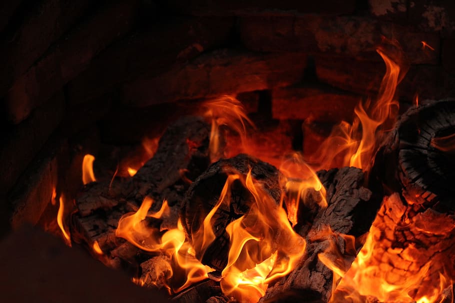 fire, flame, fireplace, carbon, burn, easter fire, glow, bright HD wallpaper