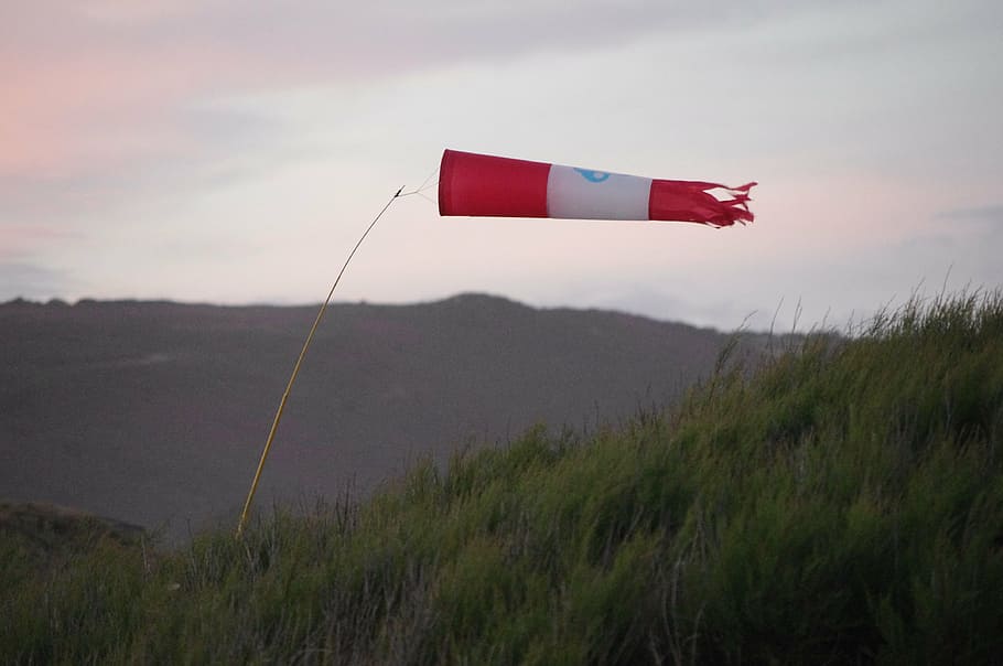 wind, sea, windsock, flag, nature, sky, plant, environment HD wallpaper