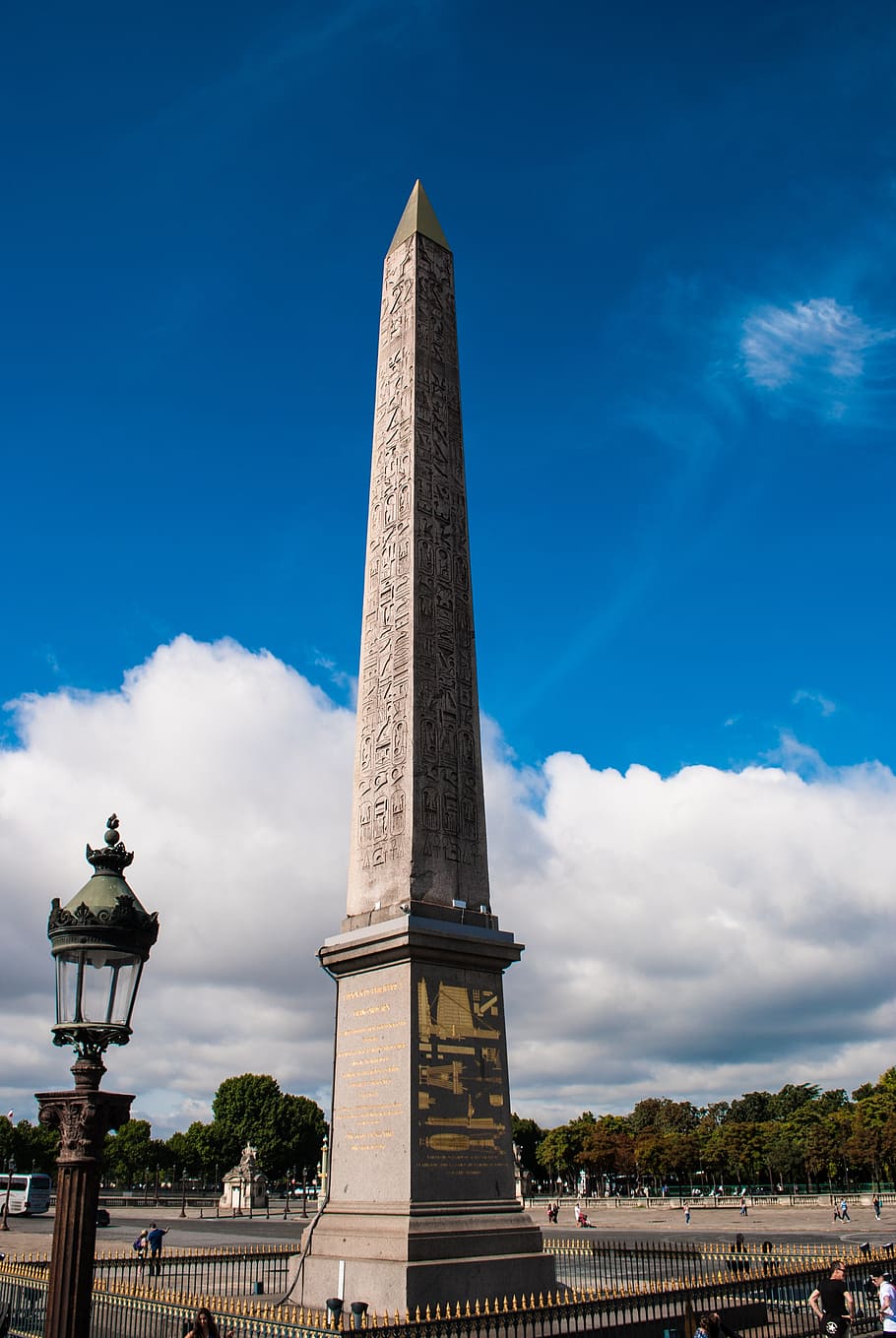 paris, obelisk, square, lamp, monument, tower, france, summer HD wallpaper