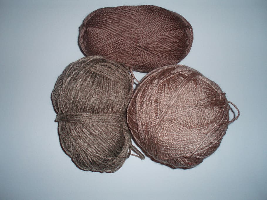 Wool, Creative, Knit, Hobby, wollknäul, hand labor, brown HD wallpaper
