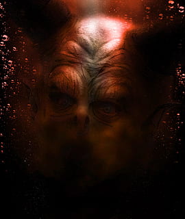 devil digital poster, monster, demon, scary, horror, face, halloween HD wallpaper