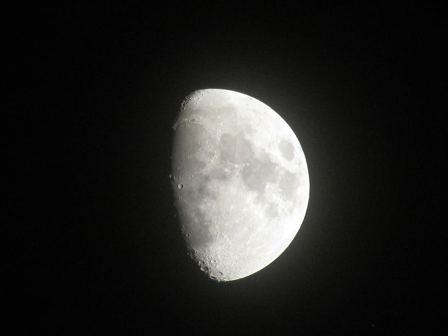 moon, night, the gloom, space, astronomy, sky, moon surface HD wallpaper