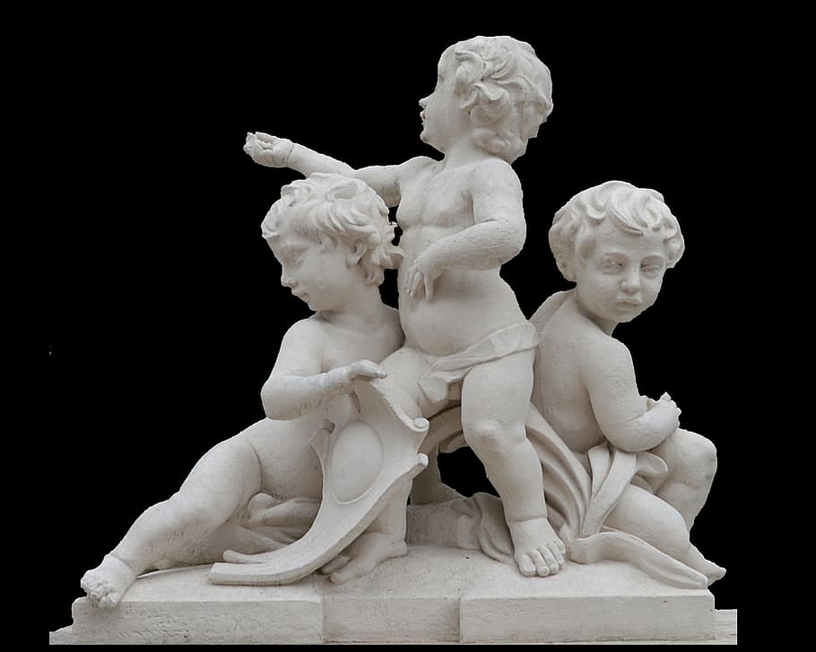 Children, Statue, Hell, Background, children statue, black background HD wallpaper