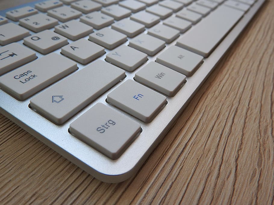 close up photo of laptop computer, keyboard, desk, workplace HD wallpaper