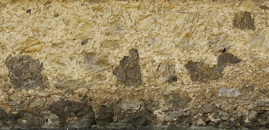 plaster, facade, wall, holes, stone, old, weathered, dirty HD wallpaper