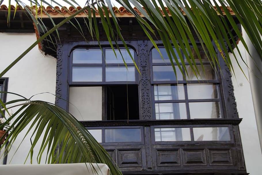 facade, home, bay window, architecture, tenerife, exotic, live HD wallpaper