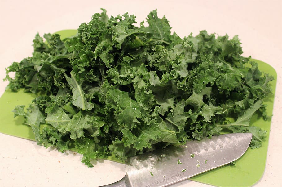 green parsley leaves, chopped, eating healthy, kale, food and drink