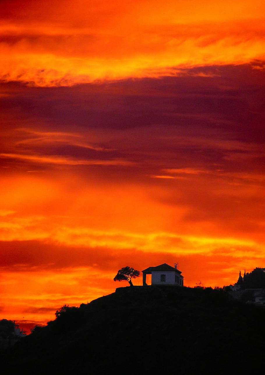 sunset, dusk, sky, orange color, cloud - sky, beauty in nature HD wallpaper