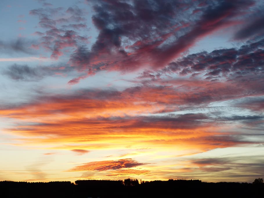 Sunset, Evening, Sky, abendstimmung, evening sky, afterglow HD wallpaper