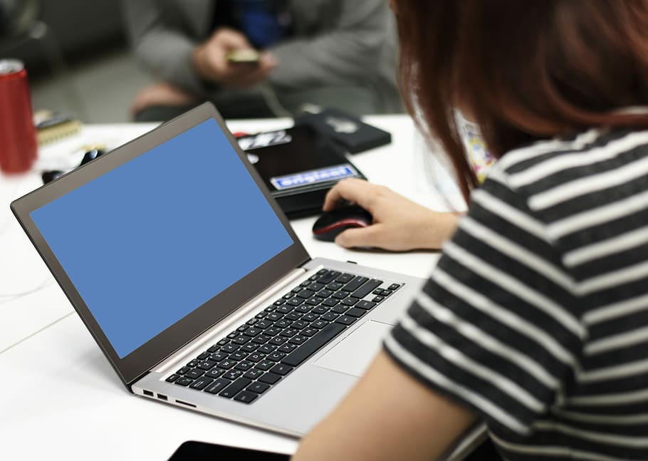 person using gray and black laptop computer, technology, wireless technology HD wallpaper