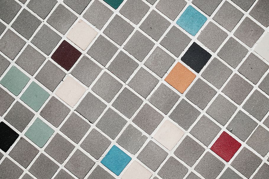 tile digital wallpaper, squares, tiles, rough, gray, red, black HD wallpaper