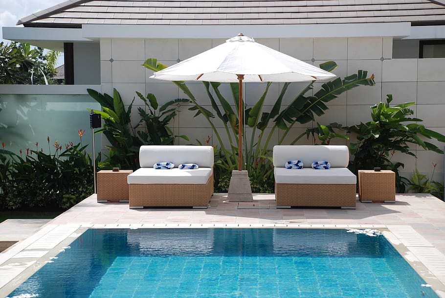 bali honeymoon, travel, pool villa, swimming pool, architecture, HD wallpaper