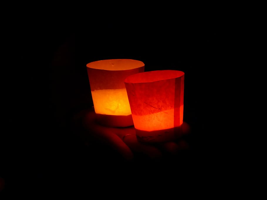candles, lights serenade, river, swim, romance, mood, love HD wallpaper