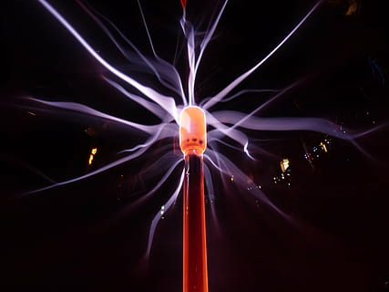 brown and black illustration, plasma lamp, discharge, current HD wallpaper