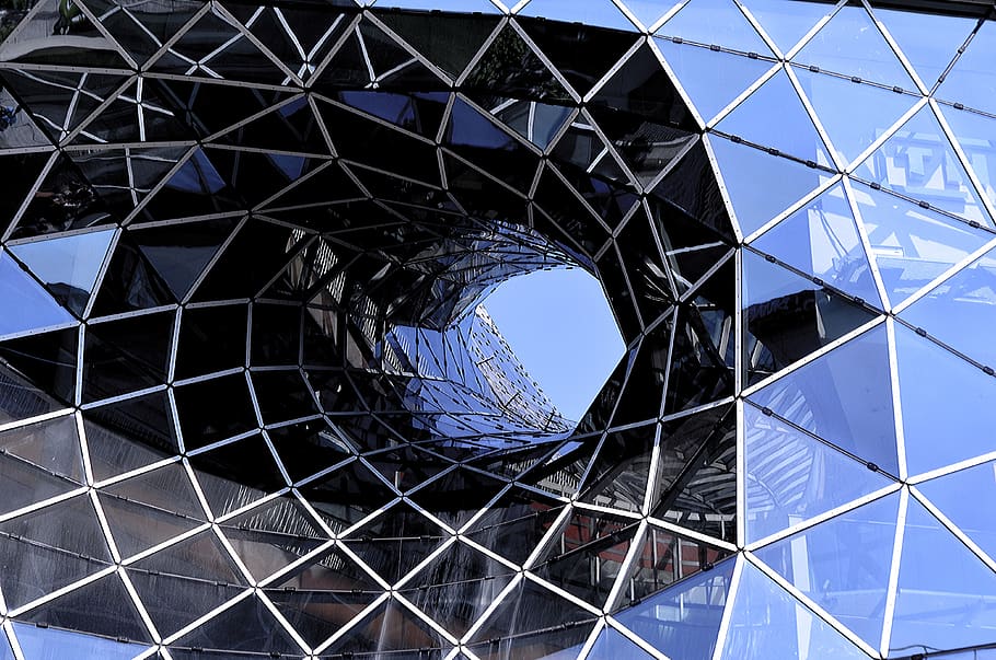 blue, abstract, texture, design, modern, structure, architecture HD wallpaper