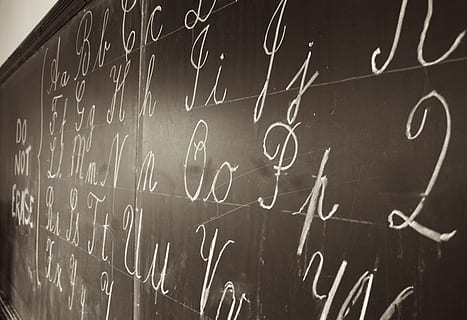 black chalk board with alphabet letters, blackboard, writing HD wallpaper