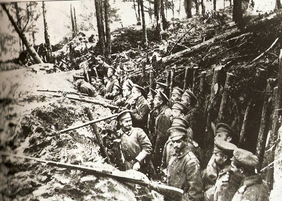 Russian forest trench at the Battle of Sarikamish during World War I, HD wallpaper