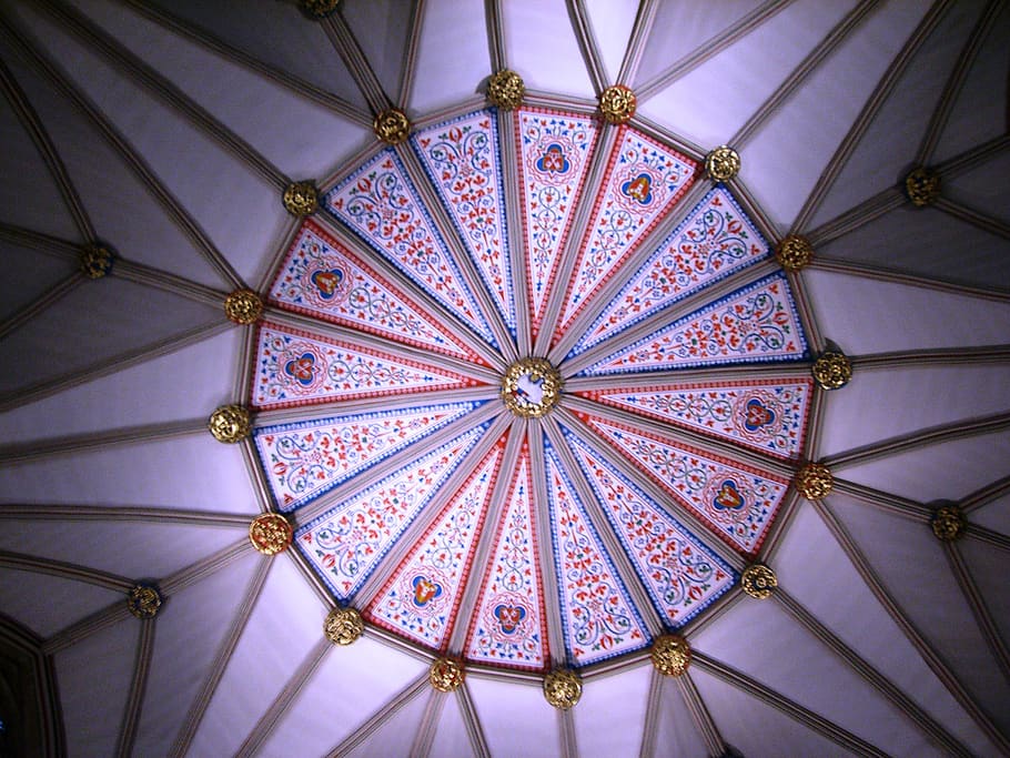 pattern, cover painting, church, church dome, blanket, ceiling painting, HD wallpaper
