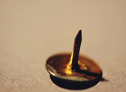 dangerous, macro, close-up, sharp, thumbtack, indoors, selective focus HD wallpaper