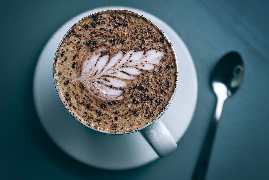 coffee, spoon, teaspoon, cup, mug, plate, design, food and drink HD wallpaper